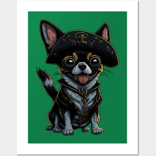 Cartoonish Chihuahua Pirate Posters and Art